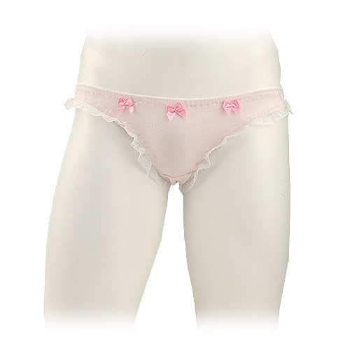 男の娘用ショーツ　レディストリプルリボン足繰りレースショーツ_0