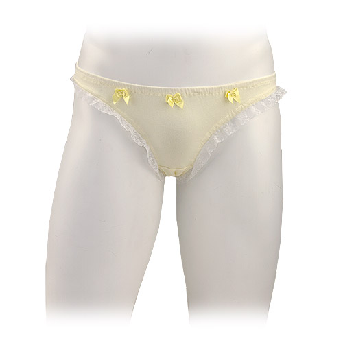 男の娘用ショーツ　レディストリプルリボン足繰りレースショーツ_2