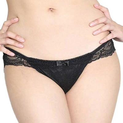 nemoP ローターポケット付きショーツ(フロントレースフリル) ブラック