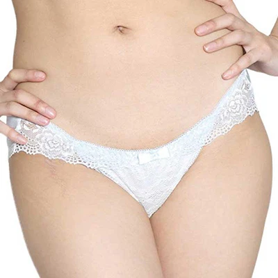 nemoP ローターポケット付きショーツ(フロントレースフリル) ブルー