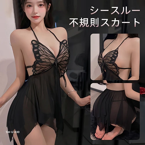 背中開きシースルー蝶結び(SW-U-030)