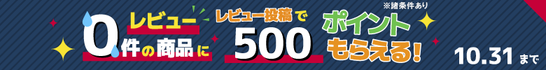 レビュー0件の商品にレビュー投稿で500ポイントもらえる！