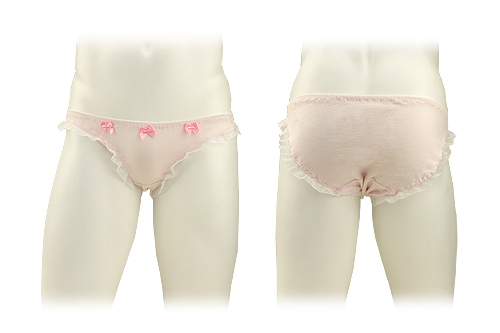 ＜売り切り特価＞ 男の娘用ショーツ　レディストリプルリボン足繰りレースショーツ