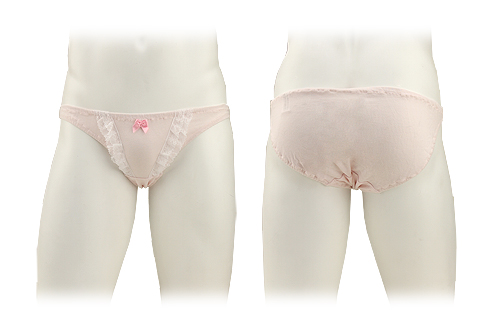 男の娘用ショーツ　フロントレースセンターリボンショーツ_3