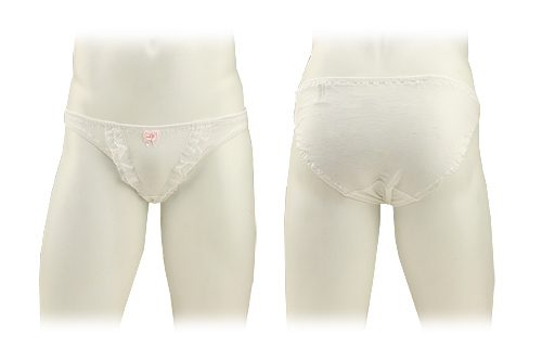 男の娘用ショーツ　フロントレースセンターリボンショーツ_4