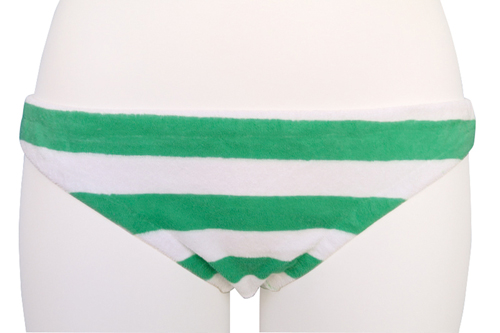 やわらか縞パン&縞ブラ おとこの娘用 ミント