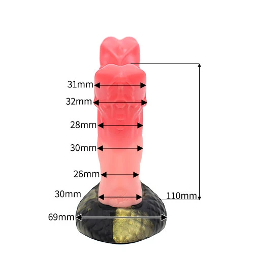 【双璧】 TWINS 双頭ディルド アナルプラグ【蛇苺赤】・XSサイズ