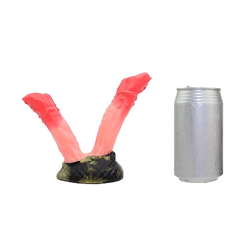 【双璧】 TWINS 双頭ディルド アナルプラグ【蛇苺赤】・XSサイズ