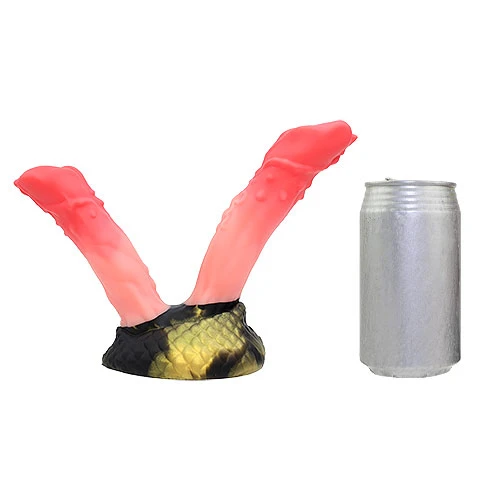 【双璧】 TWINS 双頭ディルド アナルプラグ【蛇苺赤】・Sサイズ