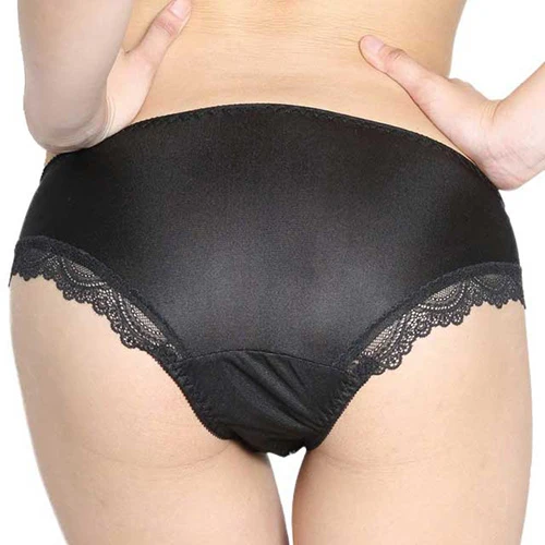 nemoP ローターポケット付きショーツ(フロントレースフリル) ブラック