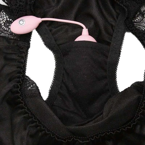 nemoP ローターポケット付きショーツ(フロントレースフリル) ブラック