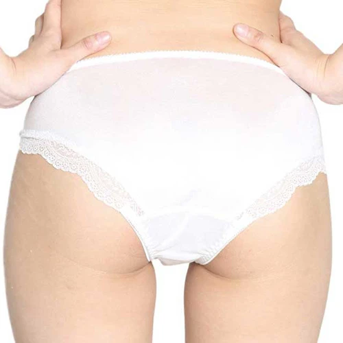 nemoP ローターポケット付きショーツ(フロントレースフリル) ホワイト