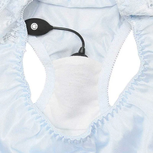 nemoP ローターポケット付きショーツ(フロントレースフリル) ブルー